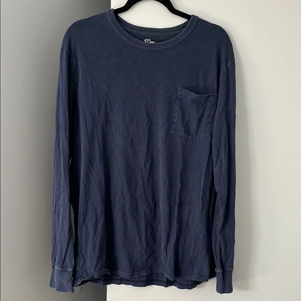 J. Crew Men's Navy Crew Neck Long Sleeve Shirt XL